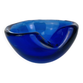 Murano blown glass ashtray, blue, vintage