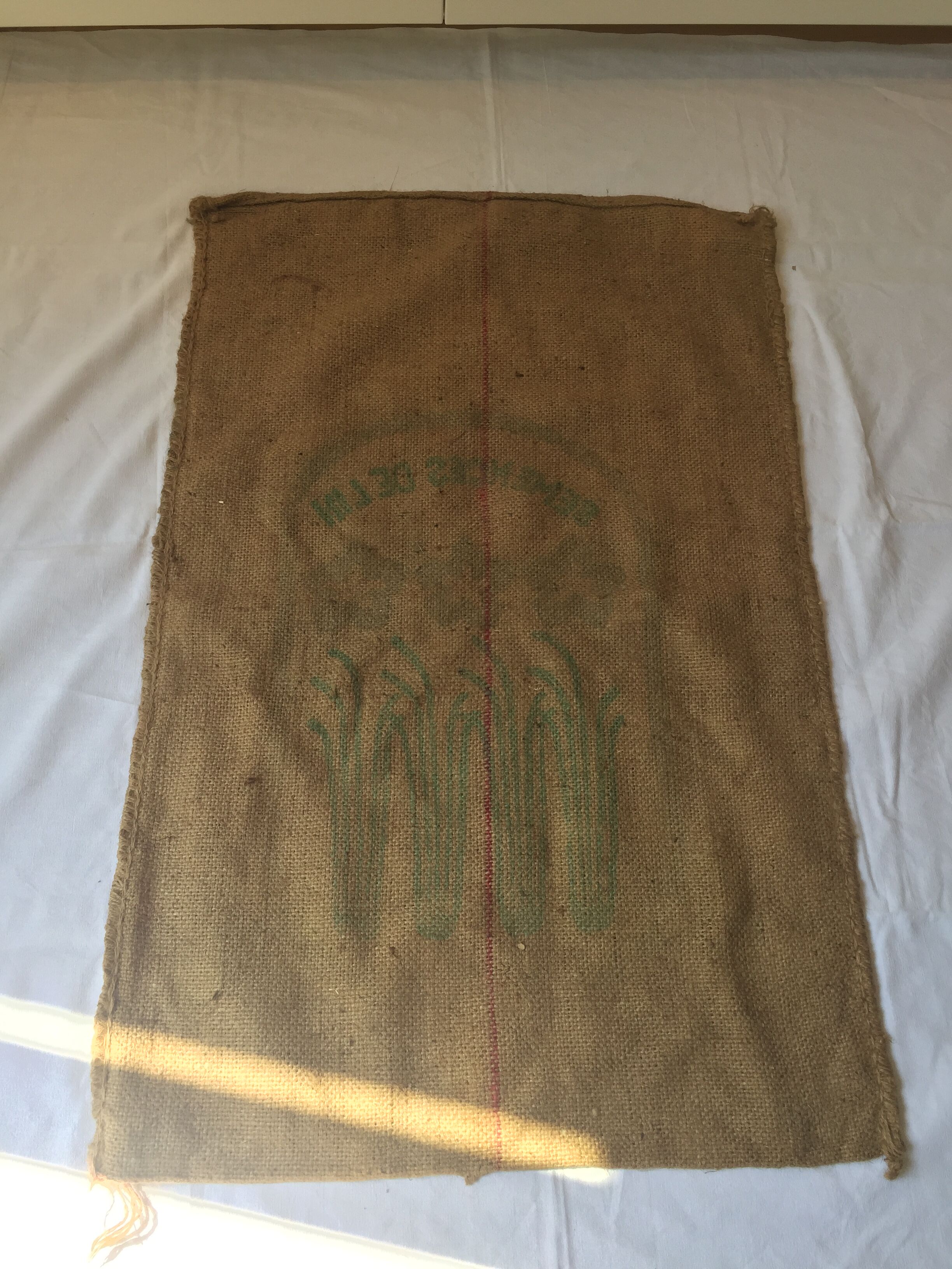 Bag burlap flax seeds