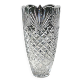 Vintage Bohemian Crystal Vase. Stylish geometric patterned design. Boho-chic. High 24.5 cm