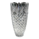 Vase vintage en Cristal de Bohème. Design stylé à motifs géométriques. Boho-chic. Haut 24,5 cm