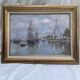 Signed framed painting Oil on canvas “Honfleur” dimensions: height -49cm- width -63 cm-
