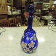 Blue liquor enamelled decanter