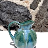 Blue ceramic melon pitcher