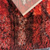 Swedish handmade wool - rya rug. estimated 1960s.