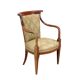 Vintage armchair in fabric and wood with armrests, design Italy 1950s-1960s