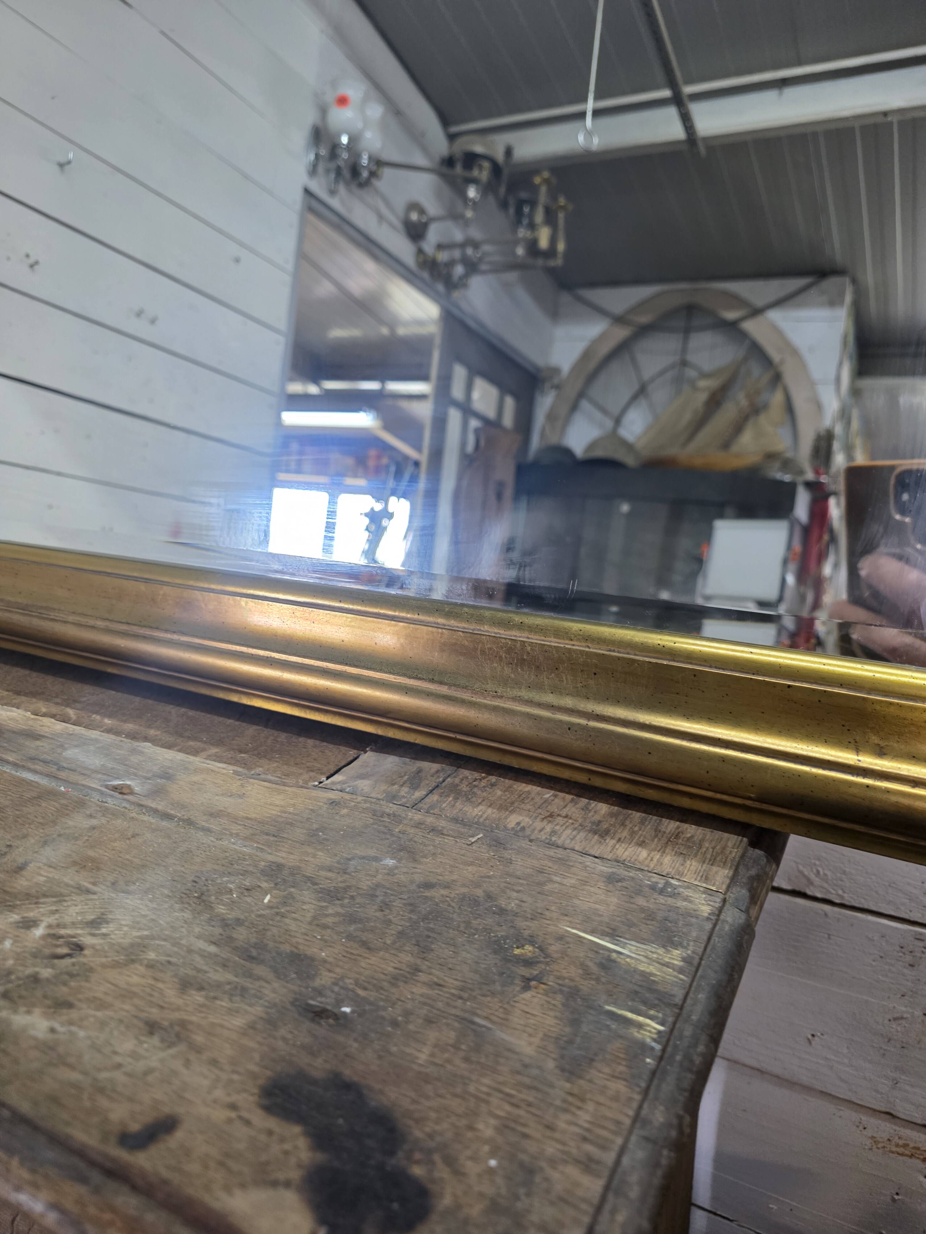 Louis Philippe style gilded mirror, mid-20th century, bevelled mirror.
