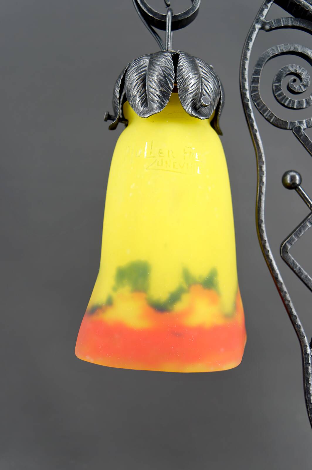 Bicéphale Art Deco lamp in wrought iron – Muller Frères Lunéville, circa 1930