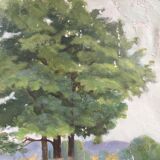 Old green trees table