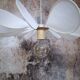 12-blade propeller suspension in rattan and white linen