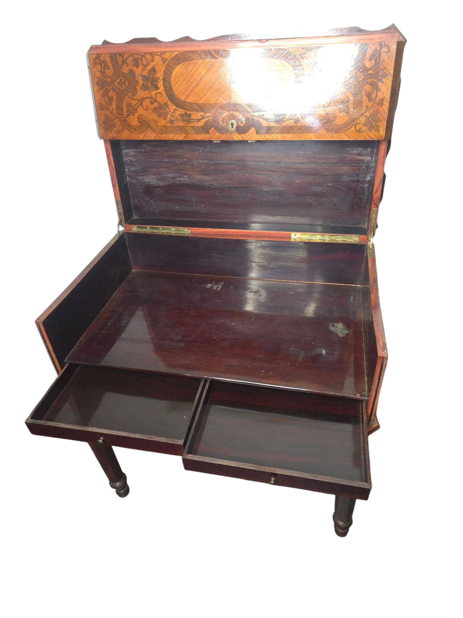 Marquetry silverware cabinet