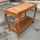 1950s solid wood console bar table.