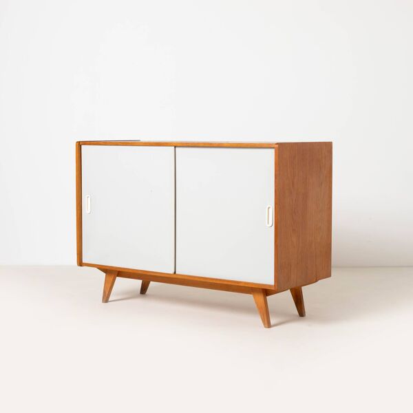 1 sur 2 buffet Jiri Jiroutek avec porte coulissante, Tchécoslovaquie, années 1960
