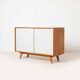 1 of 2 Jiri Jiroutek sideboard with sliding door, Czechoslovakia, 1960s