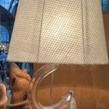 Crystal table lamp, signed daum france