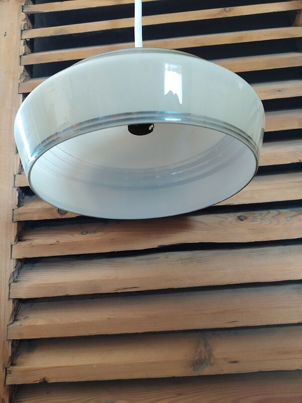 Original Art Deco globe hanging in chrome-speaking glass vintage vintage 1950s