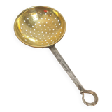 Large skimmer in brass and wrought iron, early 20th century