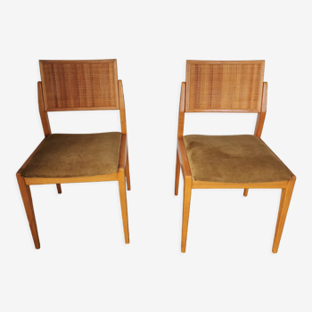 Pair of velvet chairs and canning