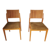 Pair of velvet chairs and canning
