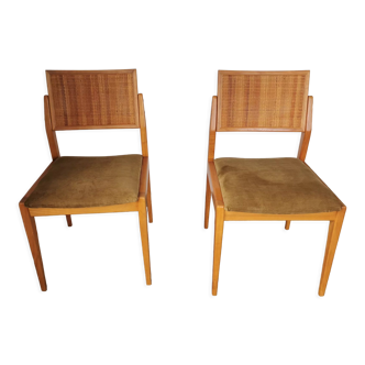 Pair of velvet chairs and canning