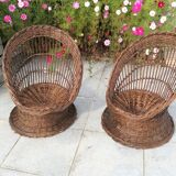 Wicker basket armchairs