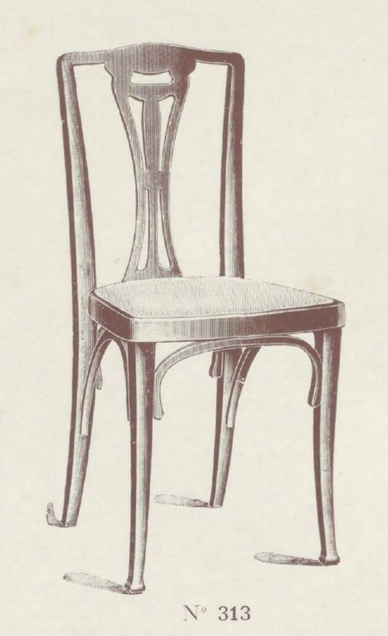 Set of 6 dining chairs no.319 by J&J Kohn