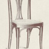 Set of 6 dining chairs no.319 by J&J Kohn