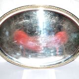 Grand plateau en métal argenté 75x40cm Orfèvre Poirier Dumonteil 1900