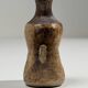 Small brutalist stoneware vase with a ribbed neck, France, circa 1960.