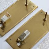 Pair of glass and brass sconces by Carl Fagerlund for Orrefors, 1960