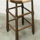 Brutalist stool in wood and straw, 1960s, 59cm