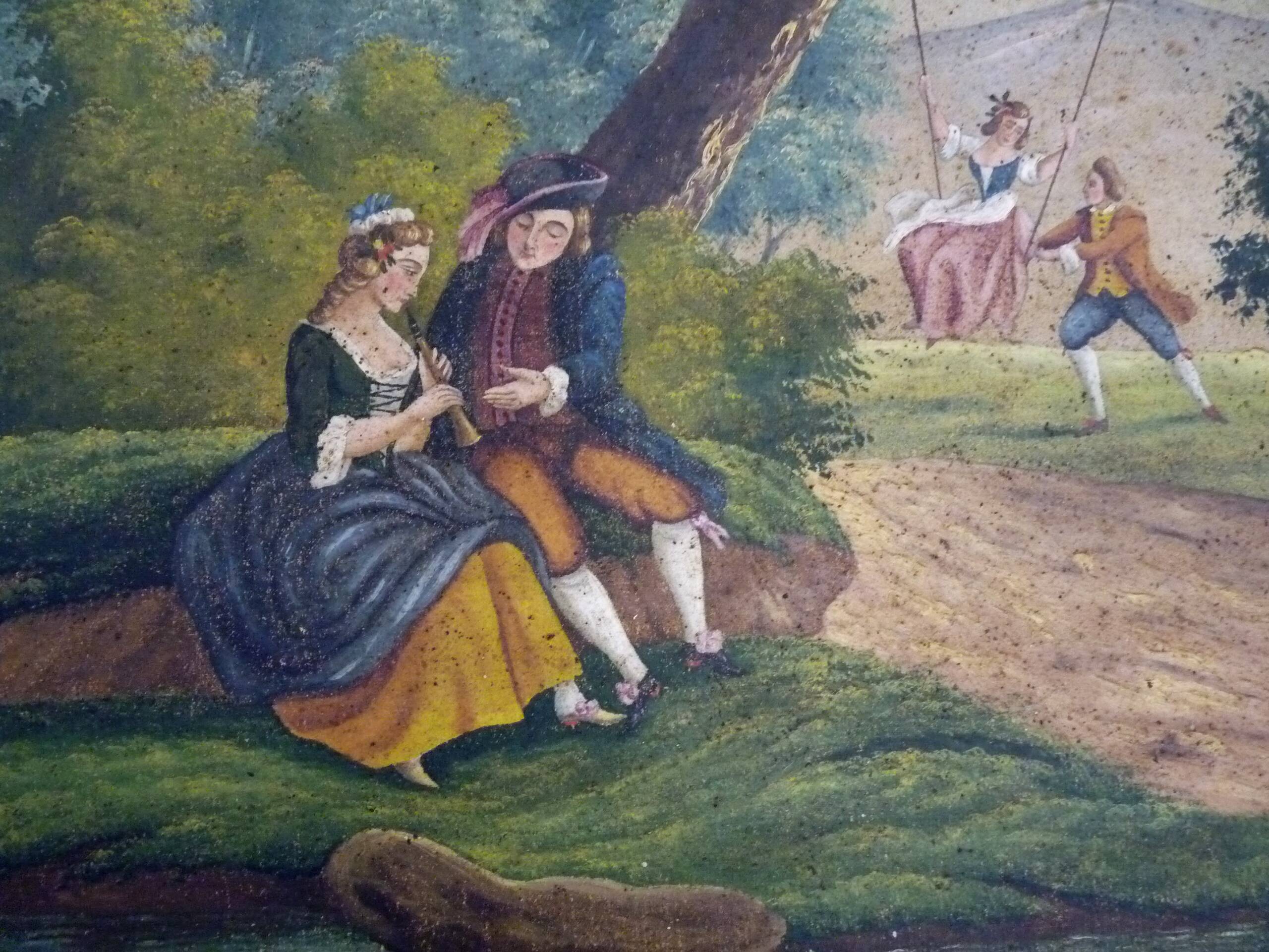 Large Louis XVI style trumeau mirror, 2nd half of the 19th century