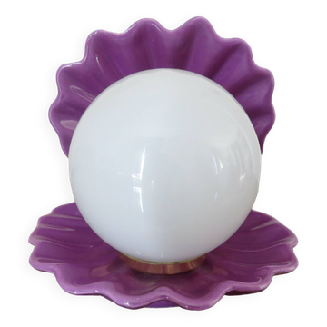 Purple ceramic shell lamp 1970