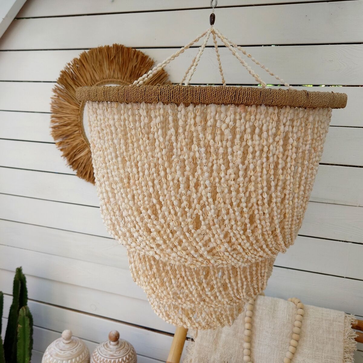 Nora shell pendant light - D50 cm