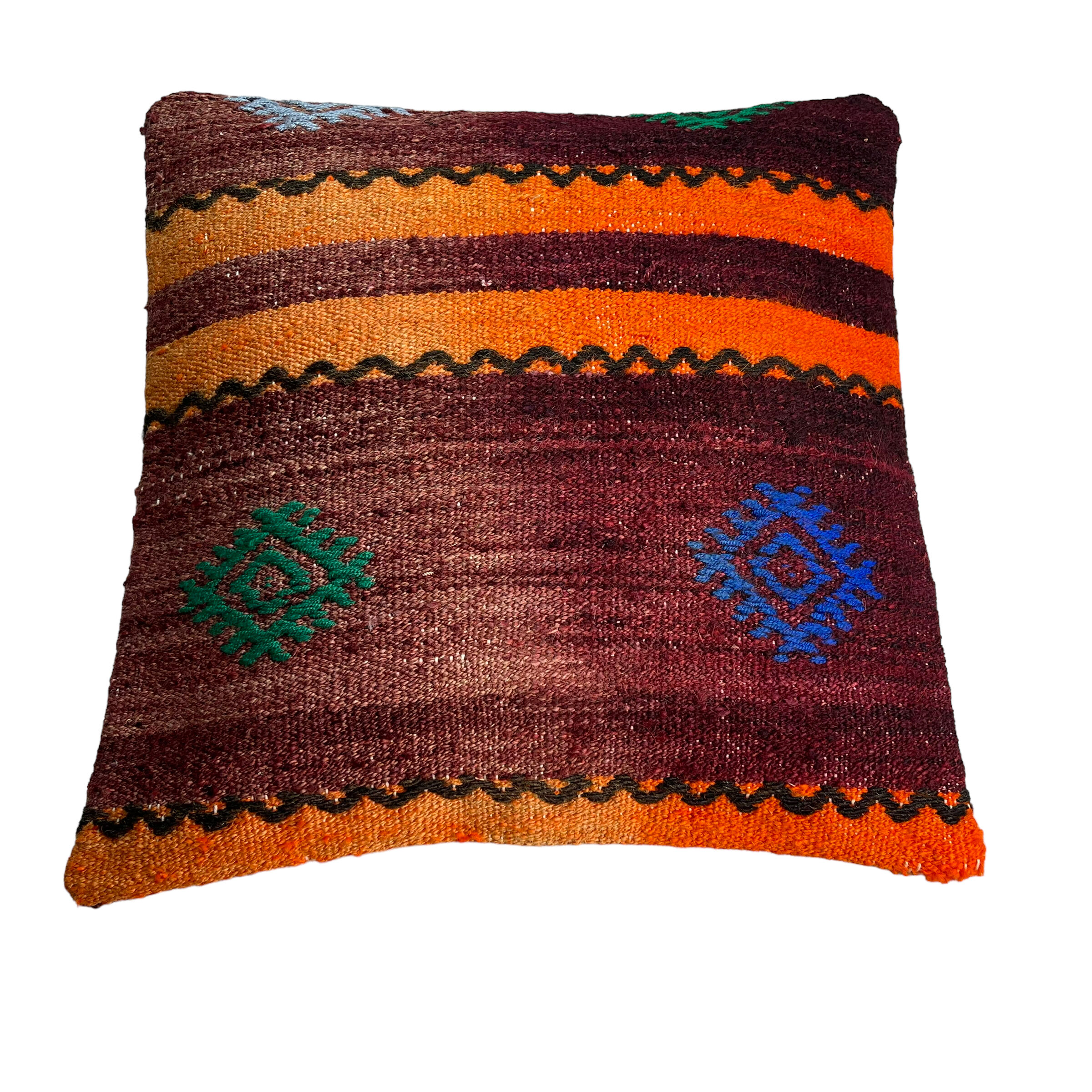Vintage turkish kilim cushion cover , 40 x 40 cm