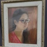 Watercolor on paper framed under glass signed N Trung Tin 61 X 53.5 cm