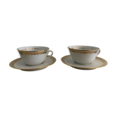 Paire de tasses et sous tasses en porcelaine Bayonne