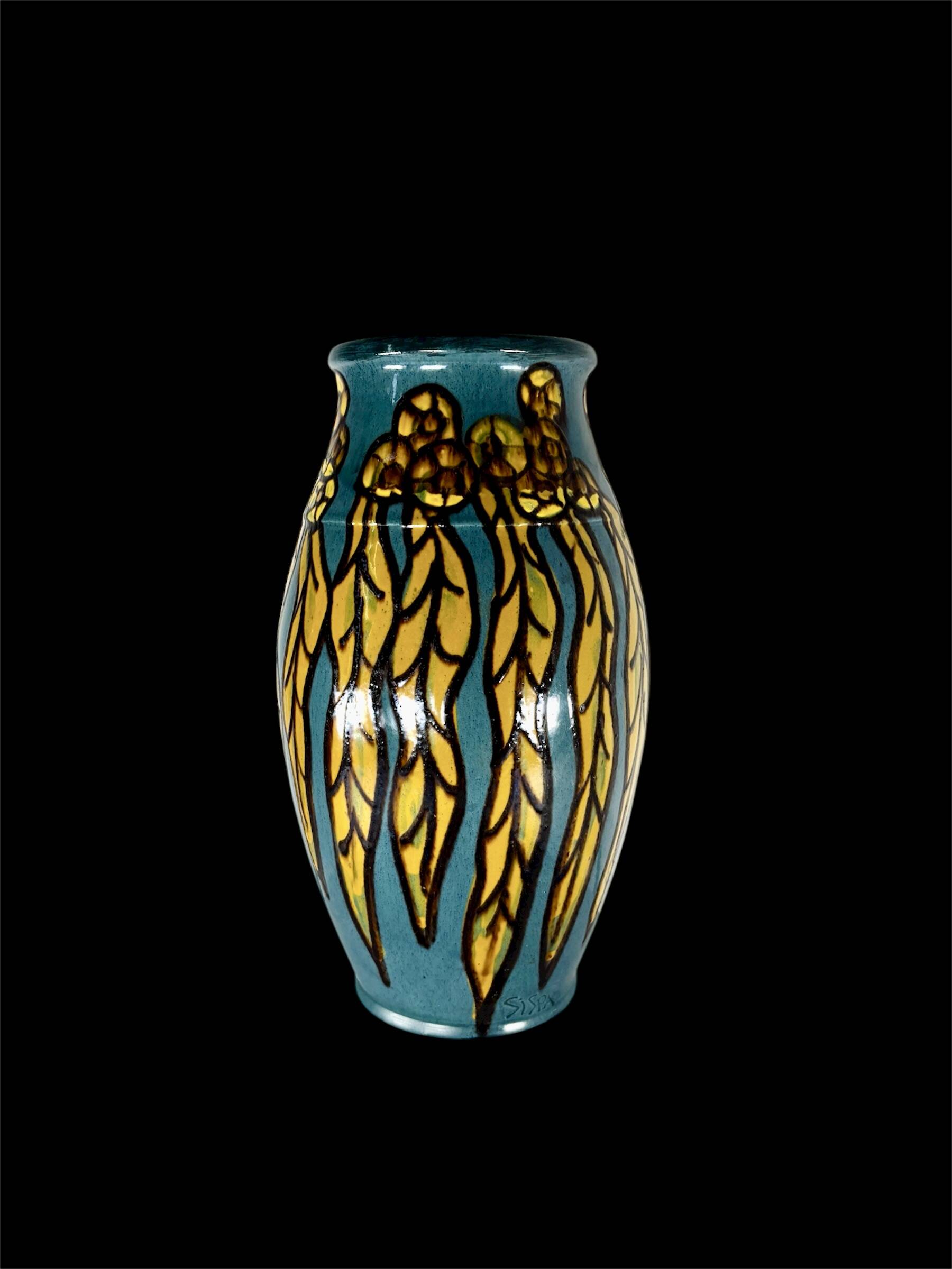 Art Deco ceramic vase, France, Emile Simonod, SISPA, 1930