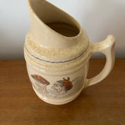 Old pitcher cazalas paule douau ceramic beige basque couple vintage