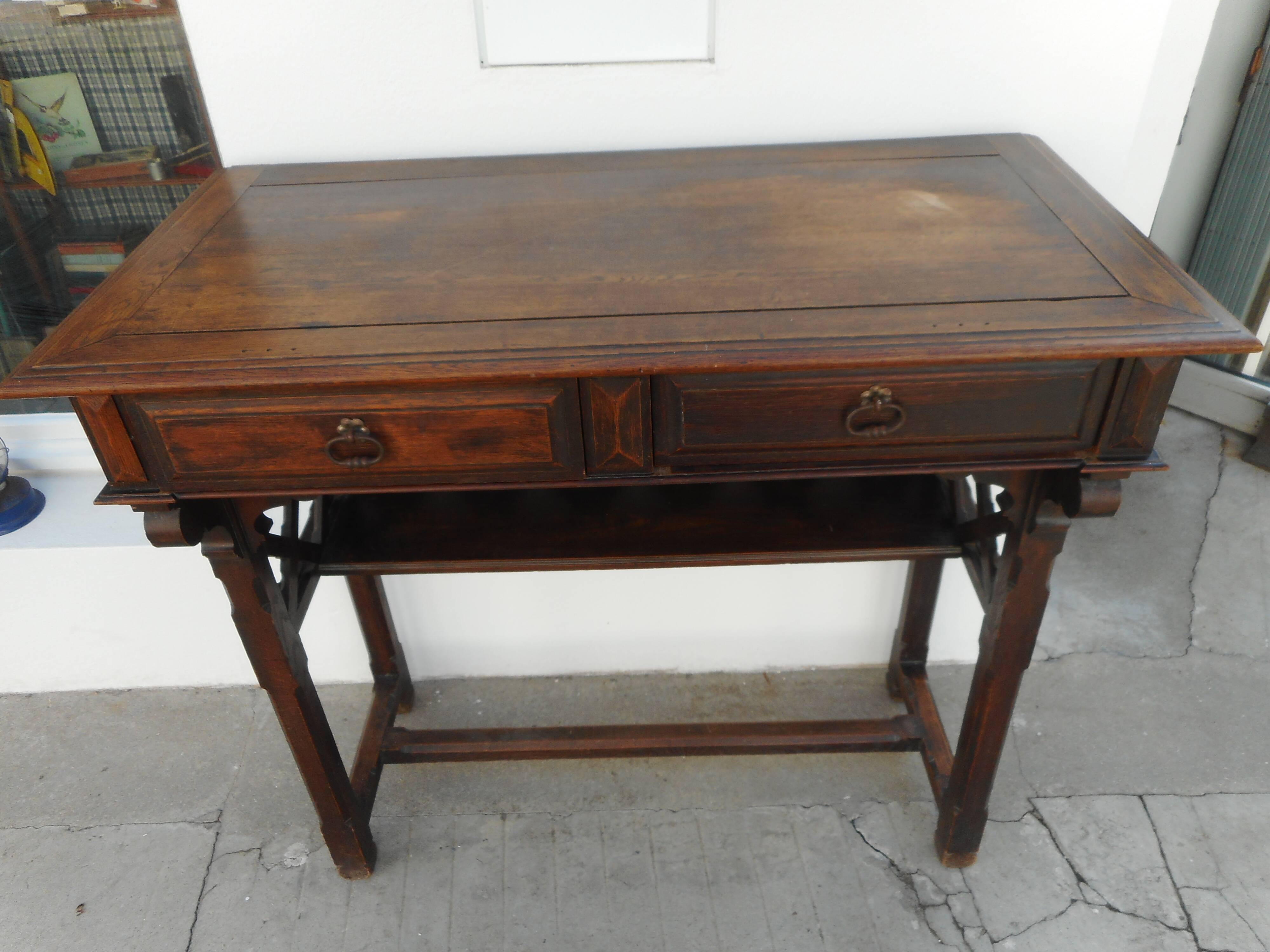 Antique console serving table