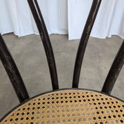 Vintage Bentwood Dining Chair: Black Thonet Style Cane Seat