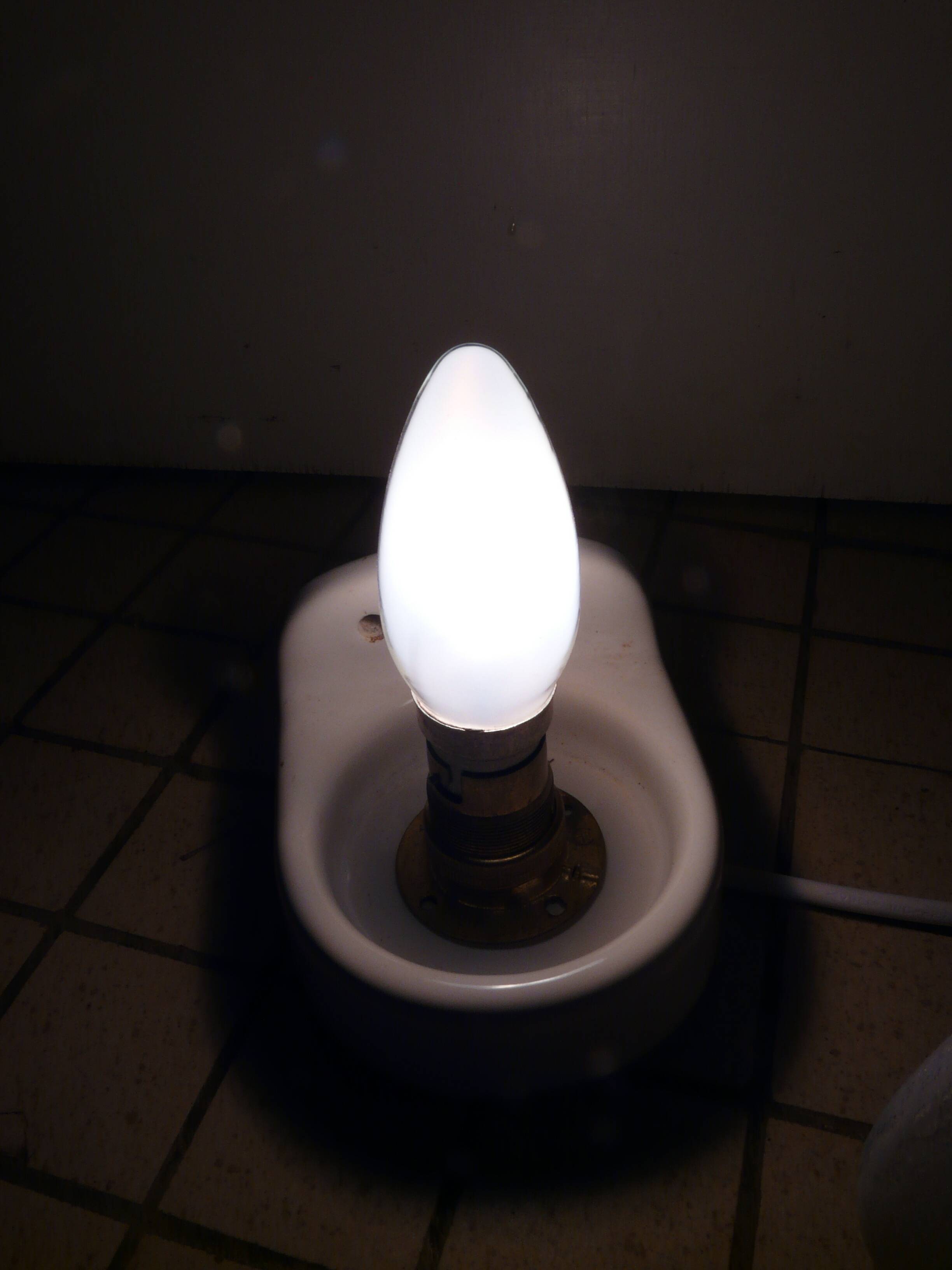 ceramic bathroom wall light with glass tulip from the 1950s