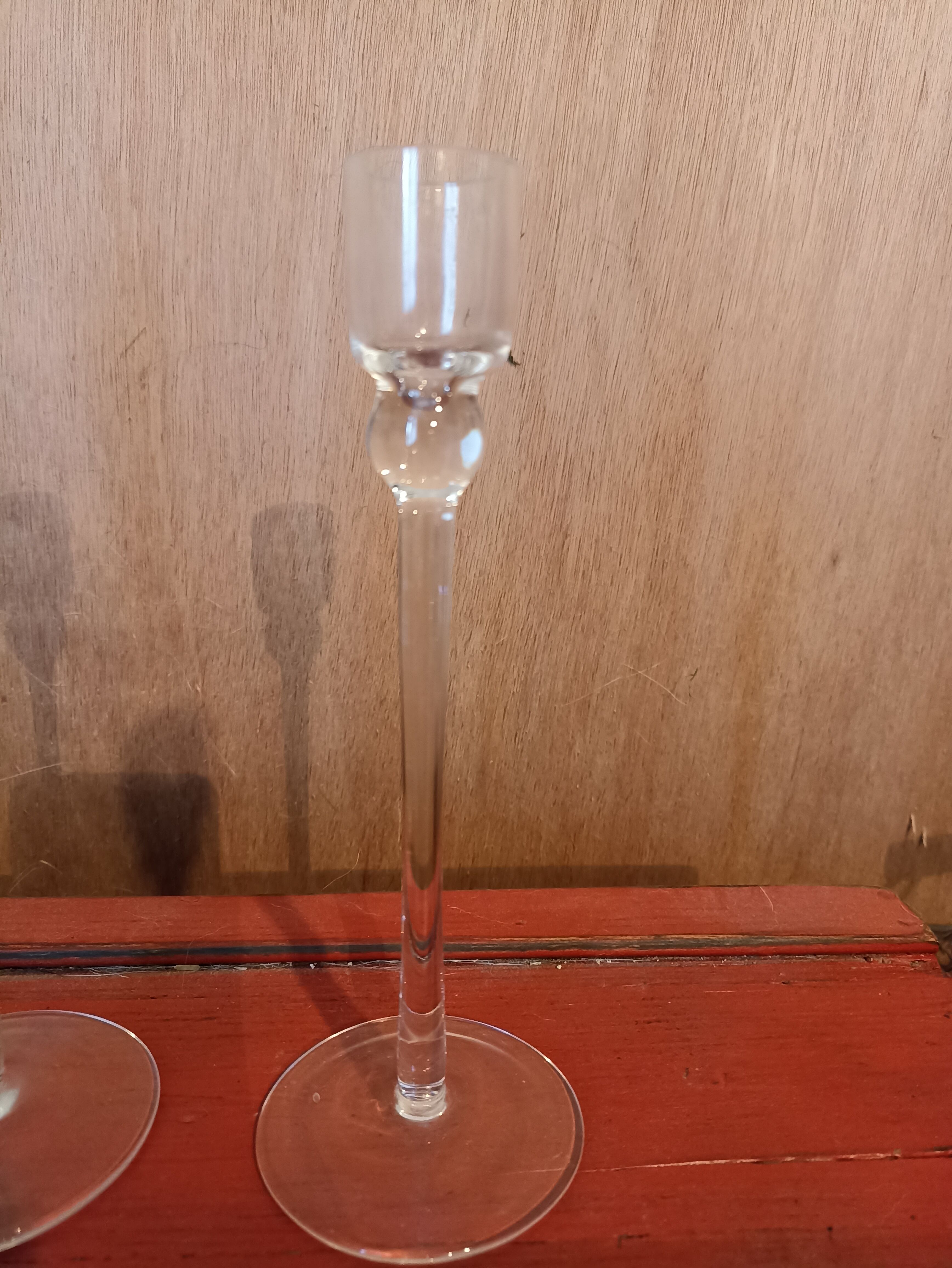 Trio de bougeoirs en verre