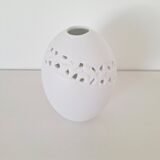 White porcelain egg vase