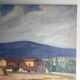 Old painting, landscape Monts du Lyonnais, signed and dated 1947