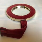 Old garnet velvet mirror