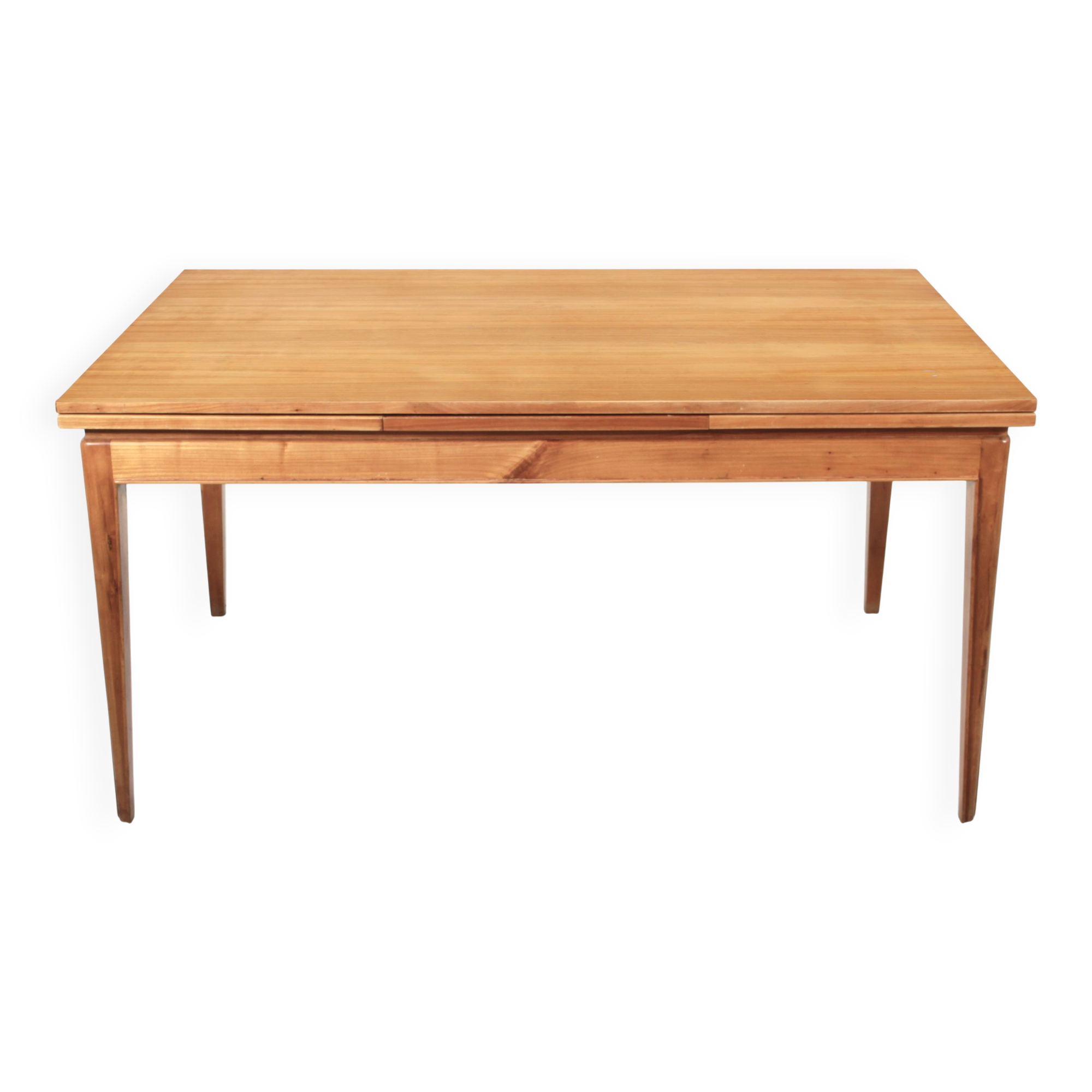 Extendable dining table in light mahogany for 6/8 people.