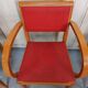 Lot 5 armchairs bridge skai and wood - red green