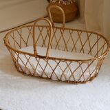 Vintage rattan bassinet