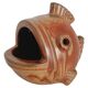 Gunnar Nylund, sculpture/vase/bowl in ceramic shaped like a fish, modern Scandinavian.