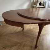 Louis XV style extendable oval wooden dining table